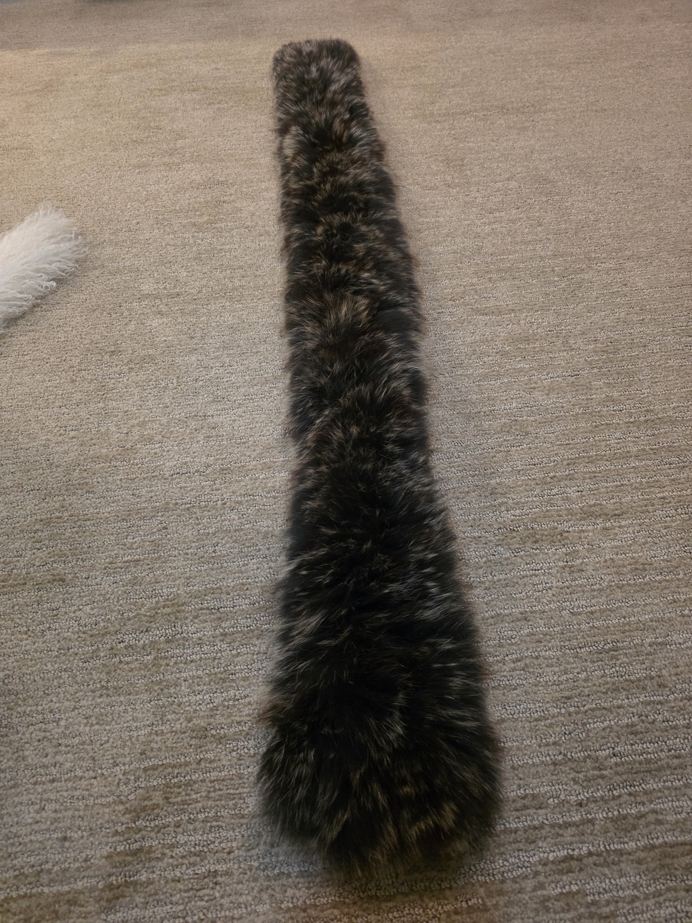 Plush Real Fox Fur Boa 6' Dark Brown/tan
